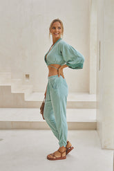Oasis Trousers – Pigment Color with Fringes